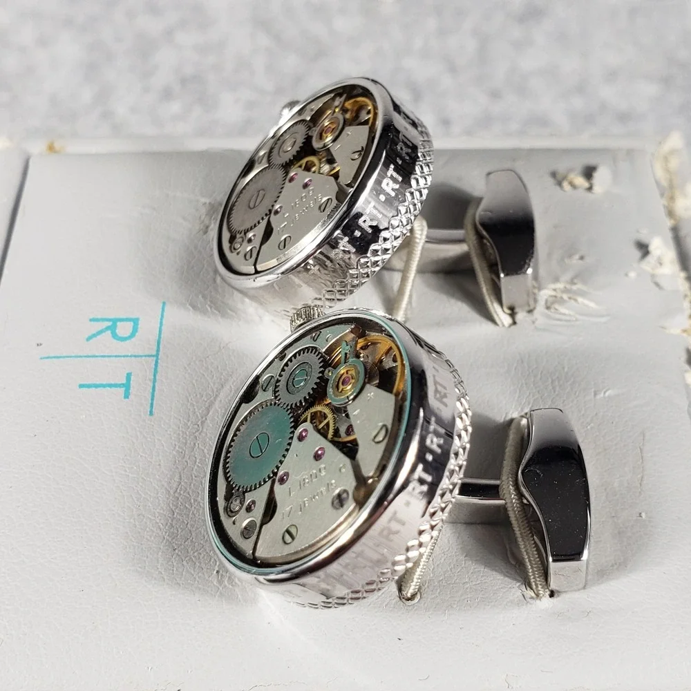 Tateossian London Mechanical‎ Cufflinks Sterling Silver Watch Movement Steampunk